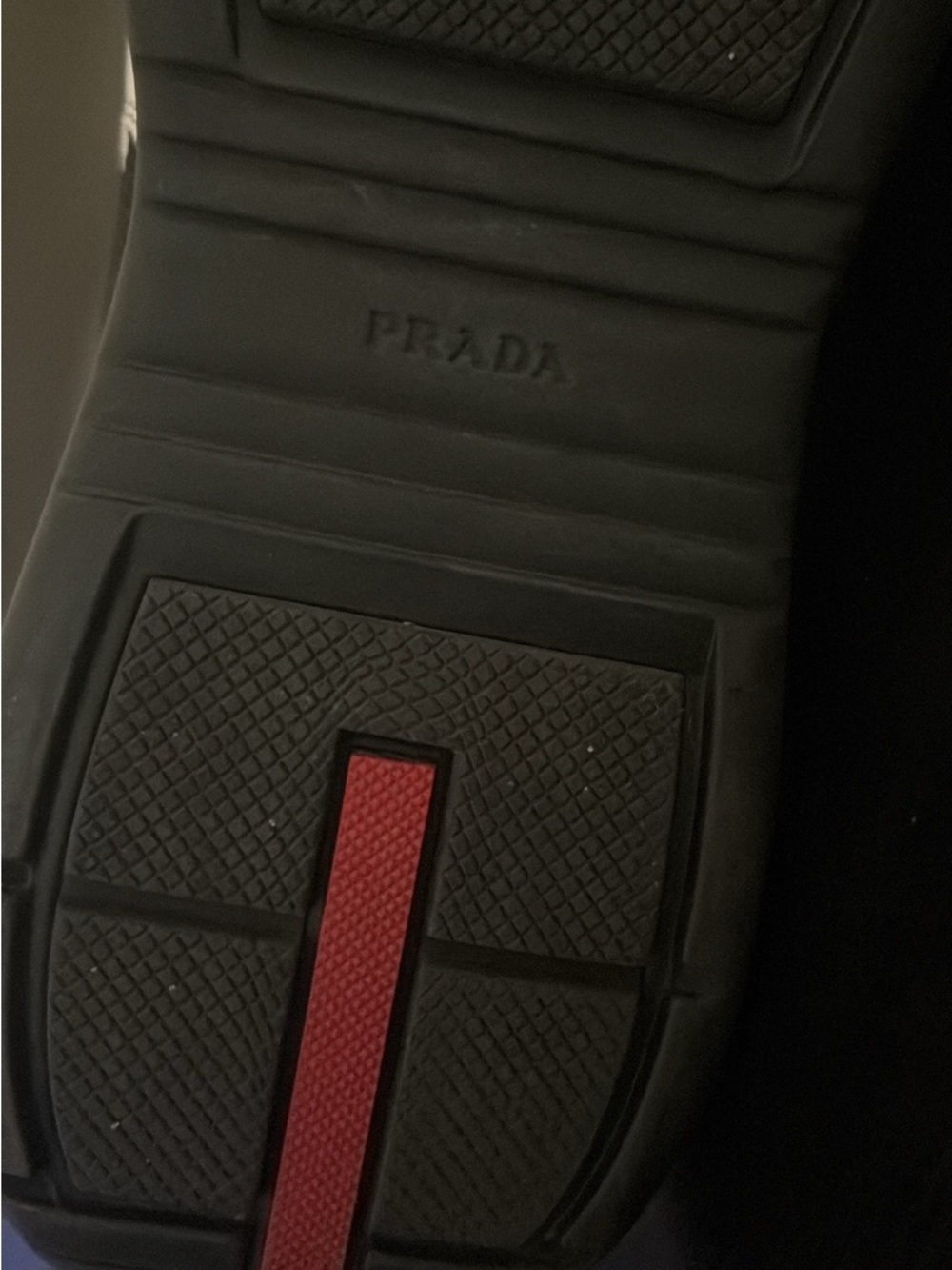Prada Black Leather Insole with Red Logo Panel - Picture 4 of 5